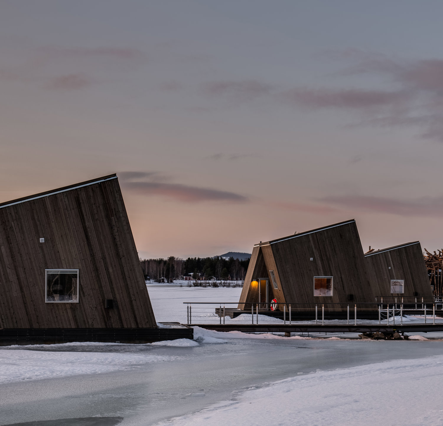 Arctic Bath Water Cabins Photo Daniel Holmgren
